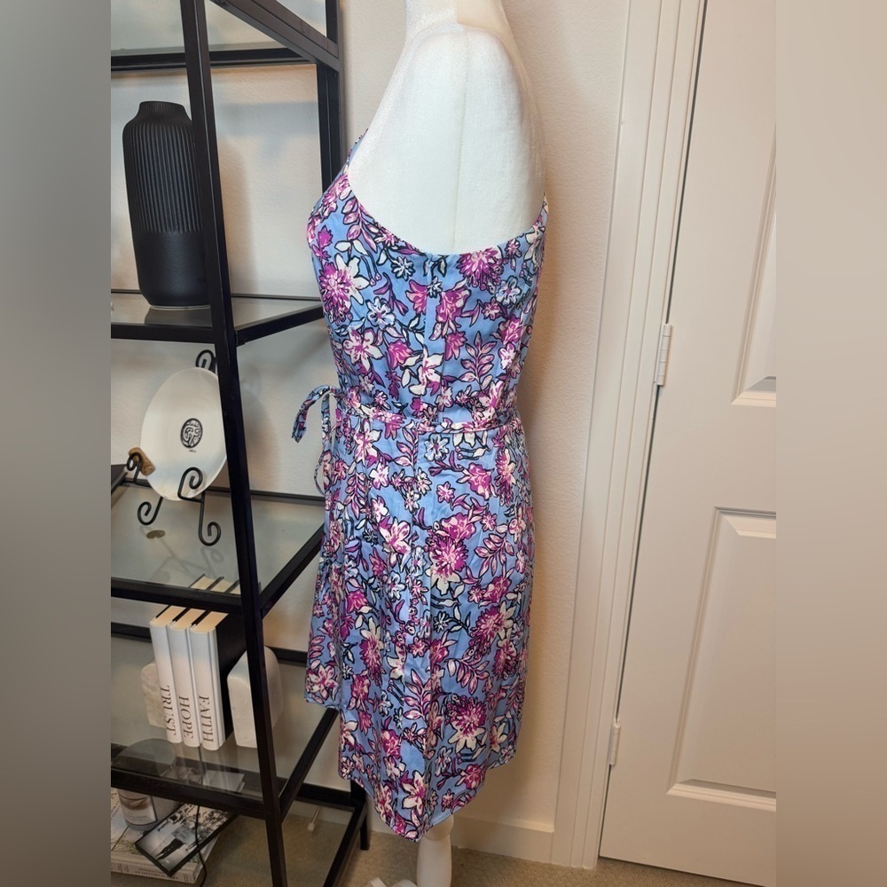 NWT French Connection Fotini One Shoulder Mini Dress Placid Blue Floral Size 10 - Picture 6 of 8